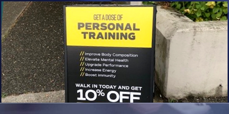 10 Percent Off Fitness A-Frame Signage